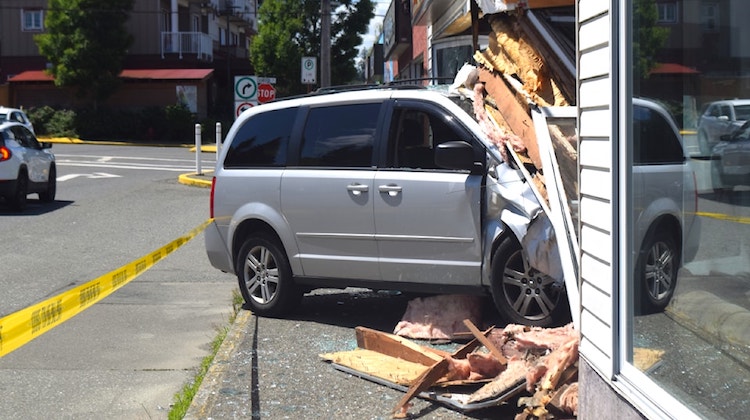The Hog Ring - Minivan Crashes into Upholstery Shop