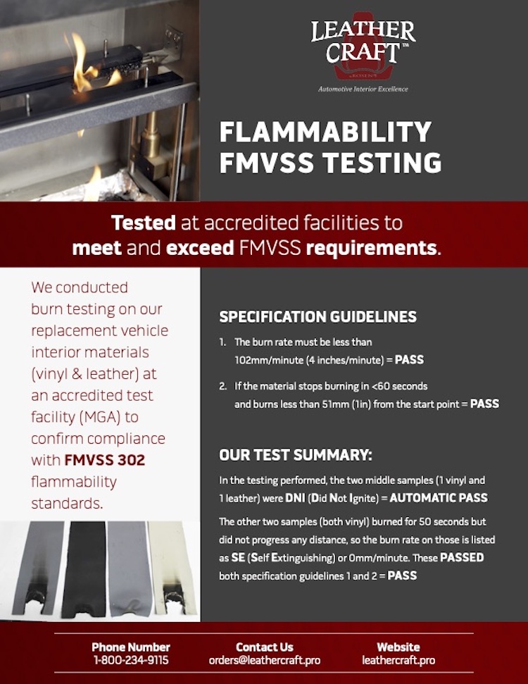 Leather Craft - Flammability Testing